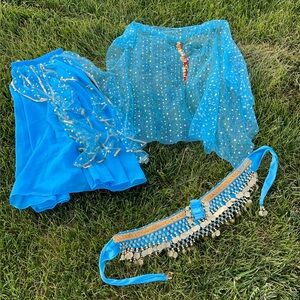 Blue Belly Dance Costume Set Raqs Sharqi Costume Middle Eastern Dance dress set